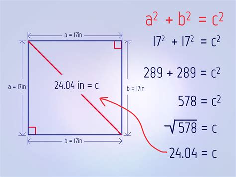 como calcular a diagonal de um quadrado